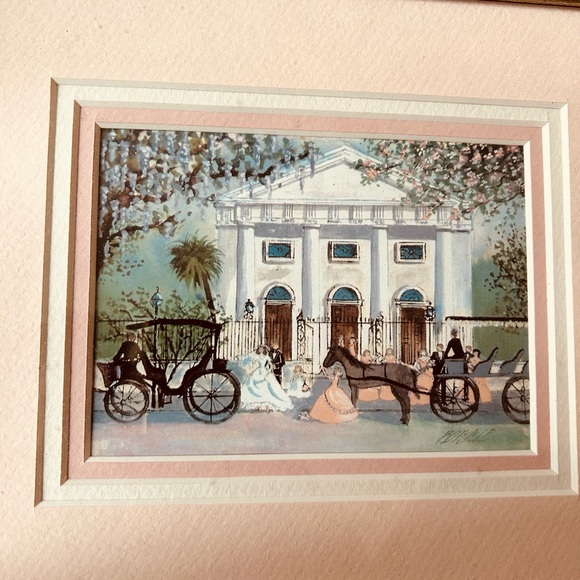 Framed Vintage Carriage Scene Art - Picture 2 of 6